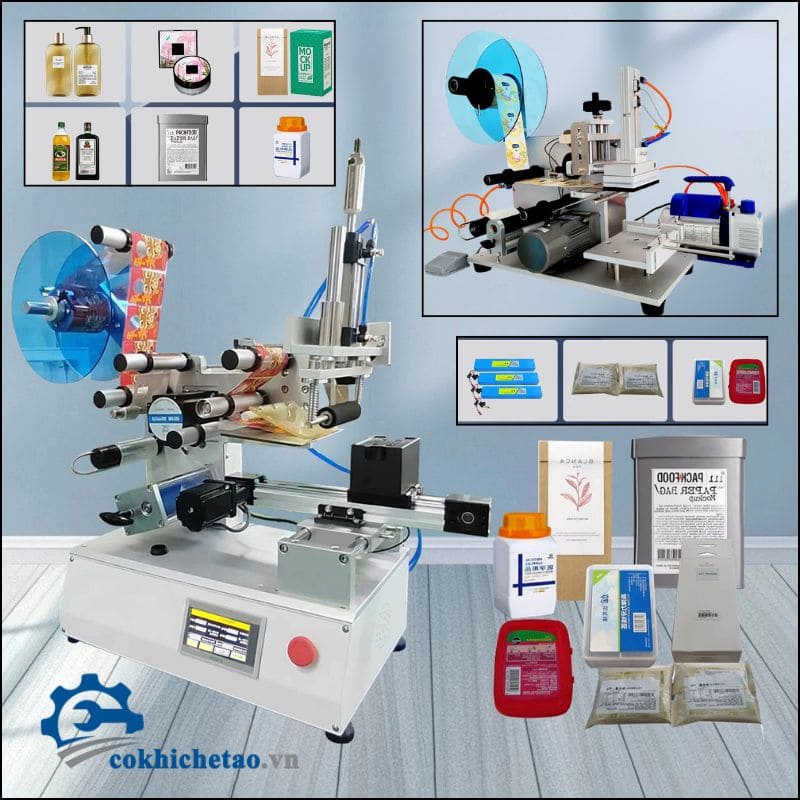 máy dán tem nhãn chai vuông
