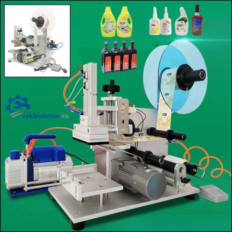 máy dán tem nhãn chai vuông