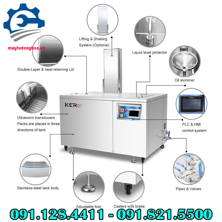 Cấu tạo của máy rửa bằng sóng siêu âm
