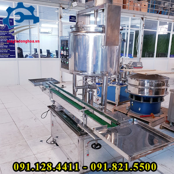 Máy chiết rót 1 vòi tự động có khuấy, có gia nhiệt Máy chiết rót 1 vòi tự động có khuấy, có gia nhiệt