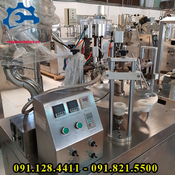 Máy chiết tuýp và dập đáy tuýp mỹ phẩm Máy chiết tuýp và dập đáy tuýp mỹ phẩm