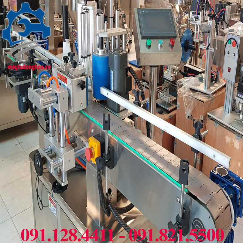 MÁY DÁN TEM NHÃN CHAI TRÒN TỰ ĐỘNG, MÁY DÁN TEM CHAI TỰ ĐỘNG