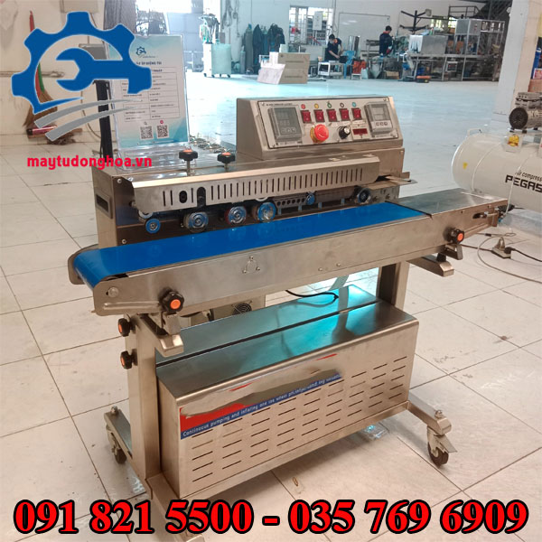 Máy hàn nhiệt miệng túi hút/thổi khí có indate