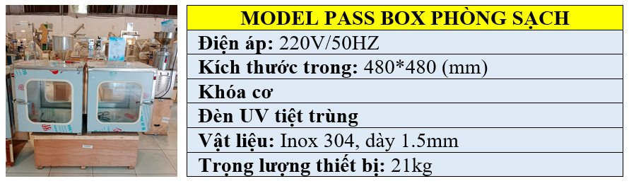 Thông số kỹ thuật của pass box