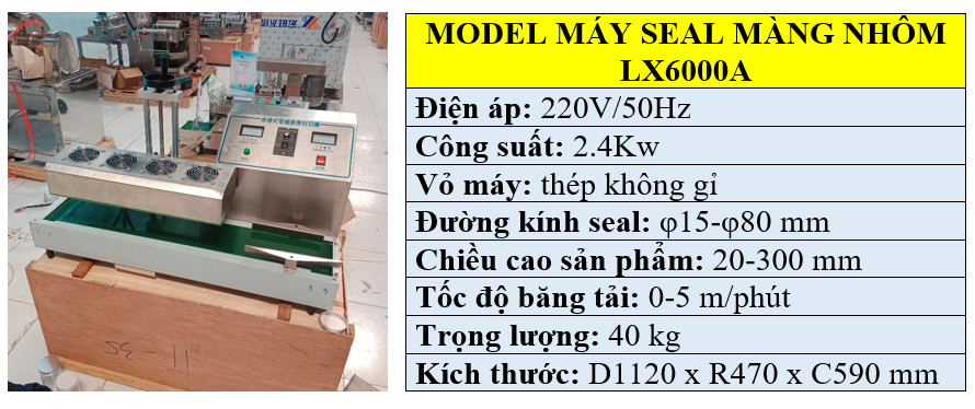 Thông số kỹ thuật máy ép màng seal nhôm