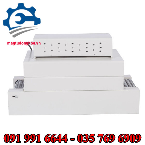 Máy bọc màng co nhiệt băng tải xích lưới