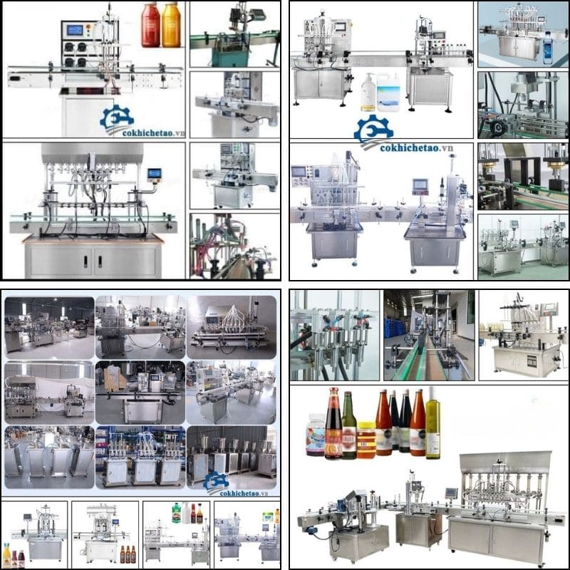 máy chiết rót 4 vòi bơm từ