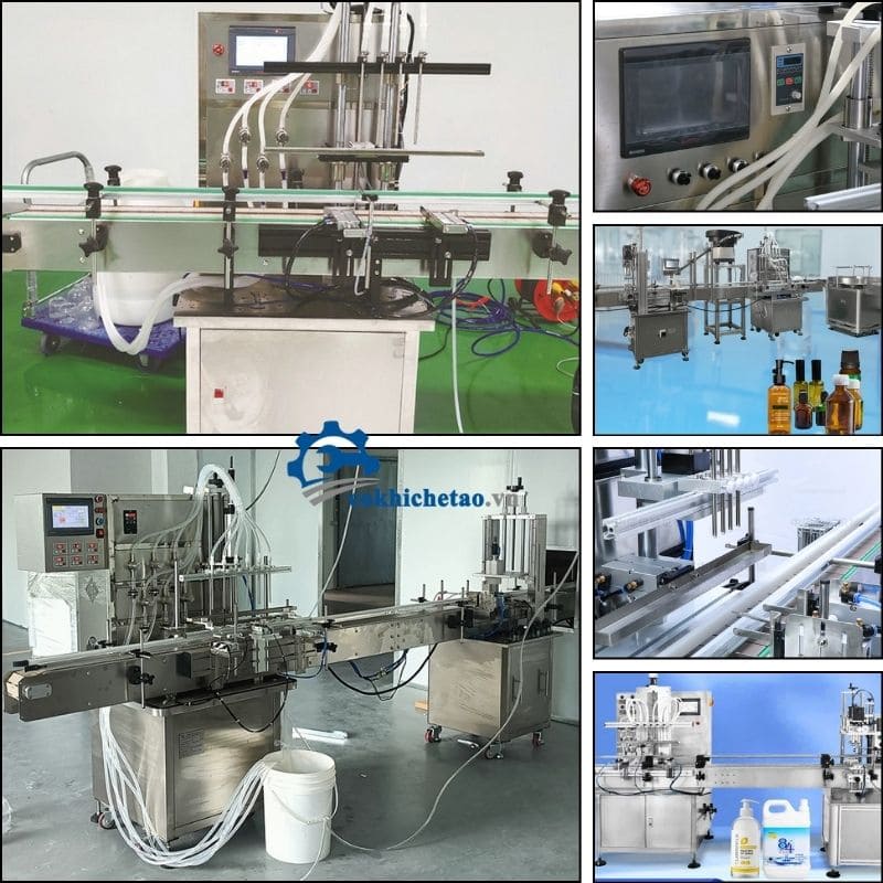 máy chiết rót 4 vòi bơm từ