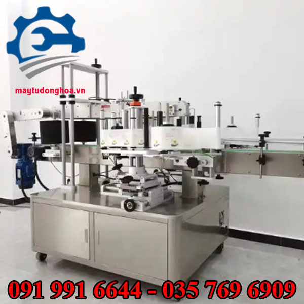 Máy dán tem nhãn chai vuông tự động
