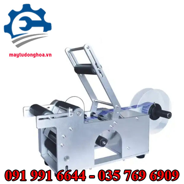 Máy dán nhãn decal cuộn chai tròn