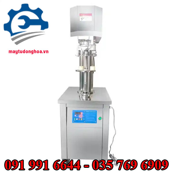 Máy ghép mí đồ hộp chân cao